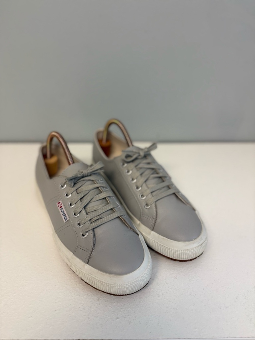 Superga Shoes Womens 9.5 Mens 8 2750 Nappa Sneakers Grey Lace Up S8115BW-C39